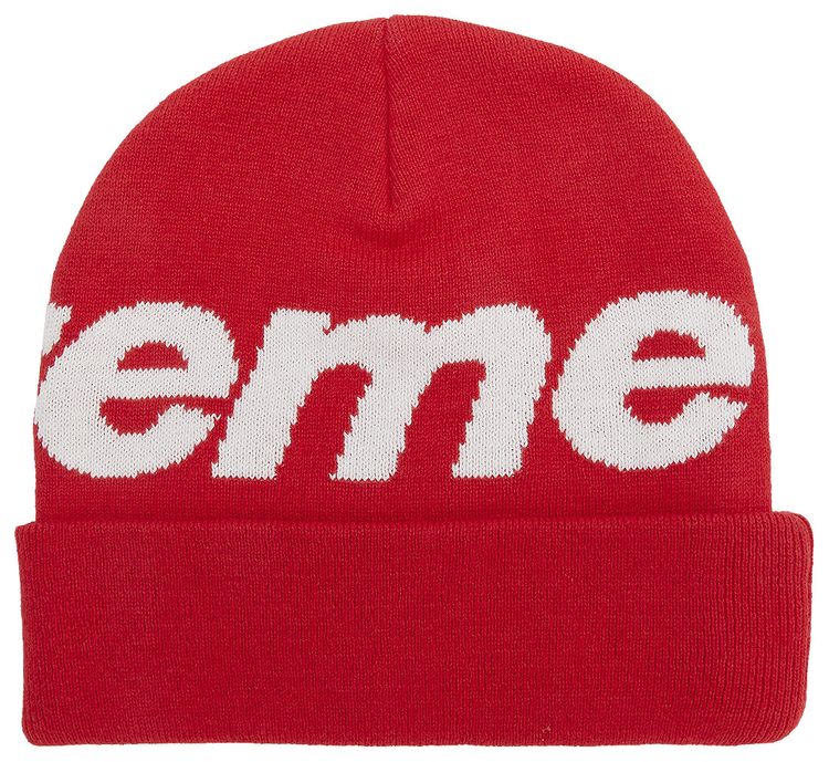 Supreme Big Logo Beanie Red