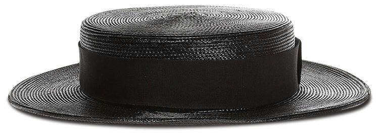 Saint Laurent Straw Boat Hat Black
