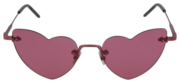 Saint Laurent Heart Shaped Metal Sunglasses Pink