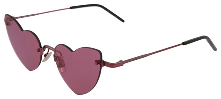 Saint Laurent Heart Shaped Metal Sunglasses Pink