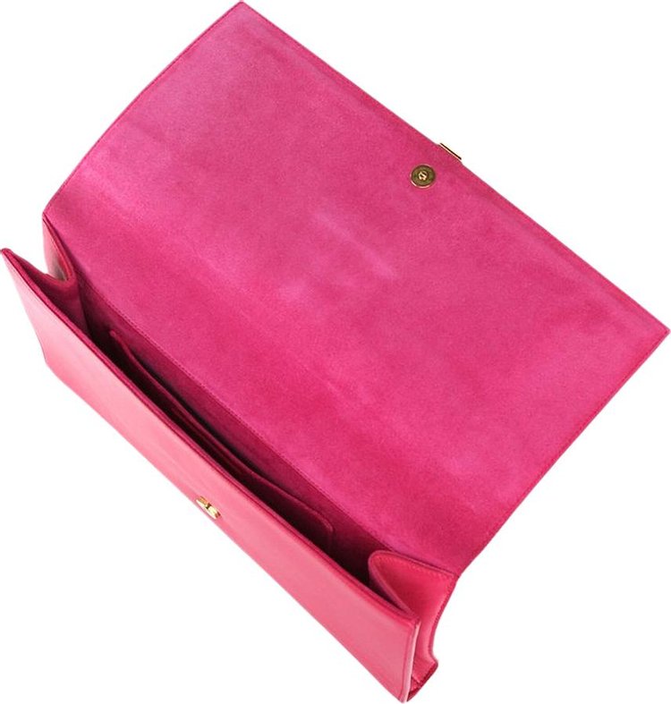 Saint Laurent Y Ligne Leather Clutch Bag Pink