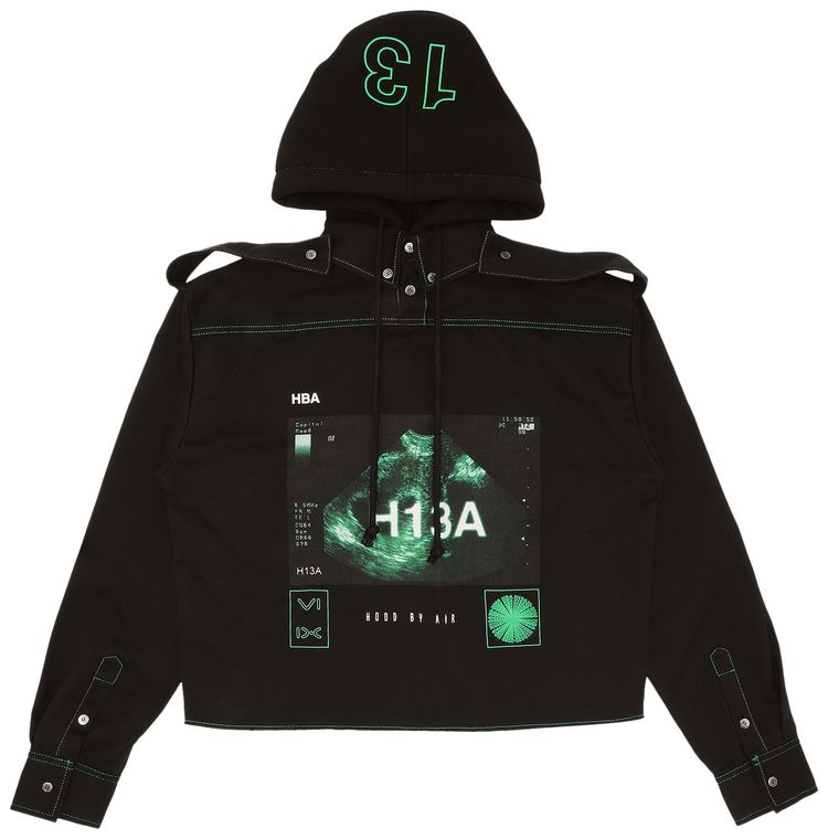 Hood By Air Hooded Trucker Sweatshirt Black