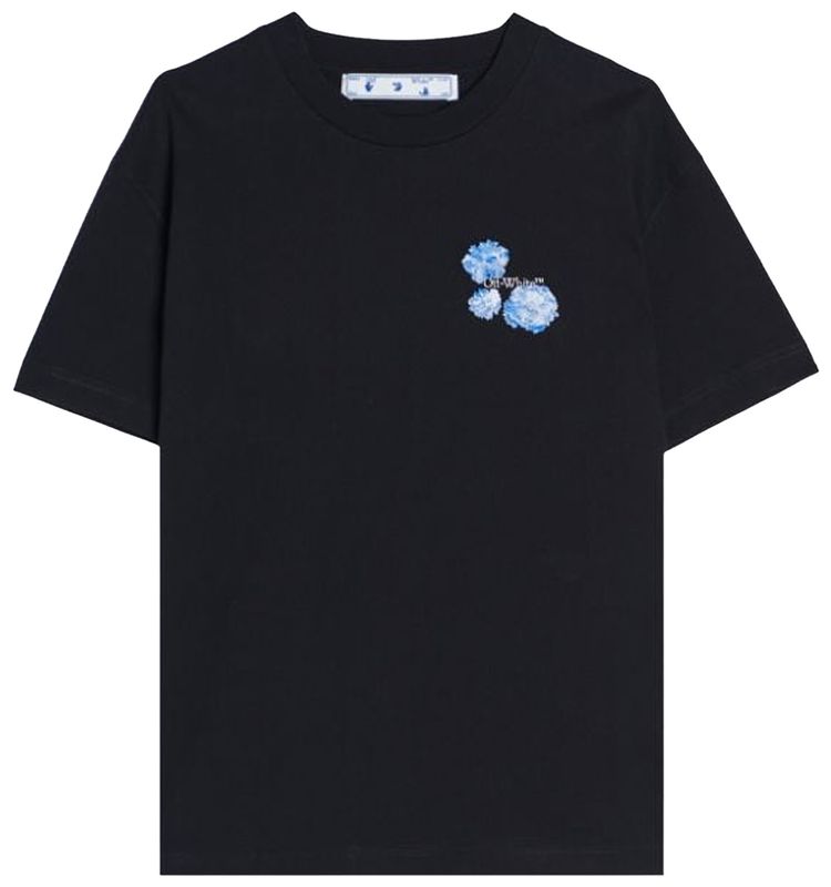 Off White Floral Arroleg Tee BlackBlue