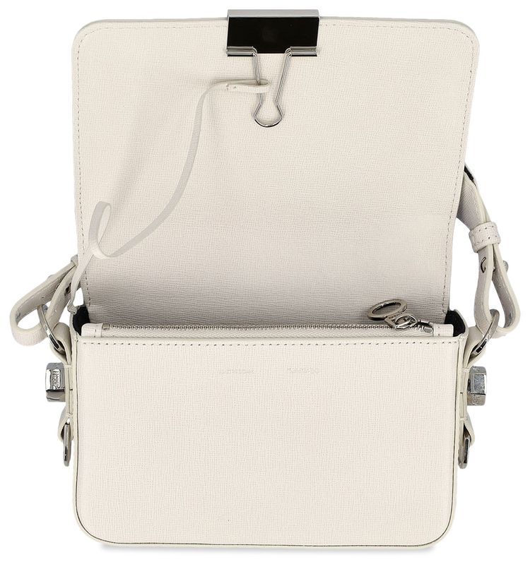Off White Diag Mini Flap WhiteBlack