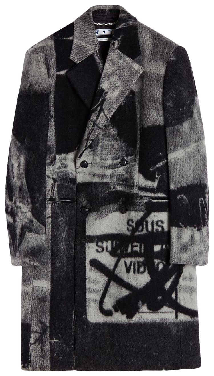 Off White Tomek Double Breasted Coat Multicolor