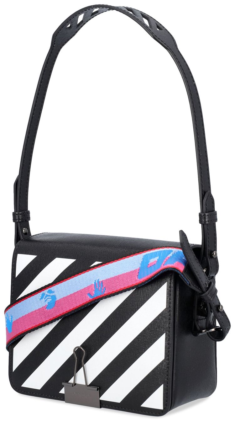 Off White Diag Flap Shoulder Bag BlackWhite
