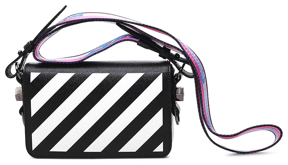 Buy OffWhite Diag Mini Flap Shoulder Bag 'Black/White