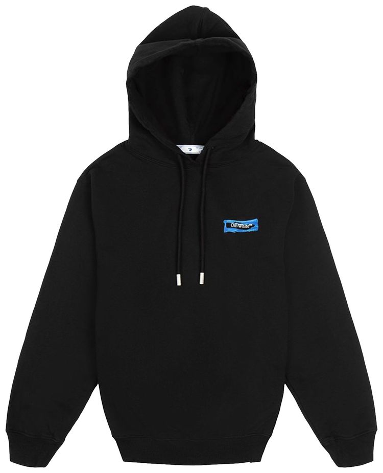 Off White Painted Arrows Reg Hoodie BlackBlue