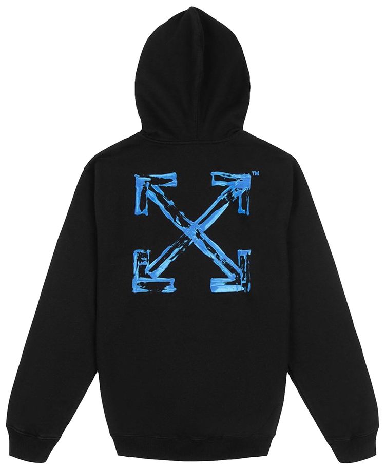 Off White Painted Arrows Reg Hoodie BlackBlue