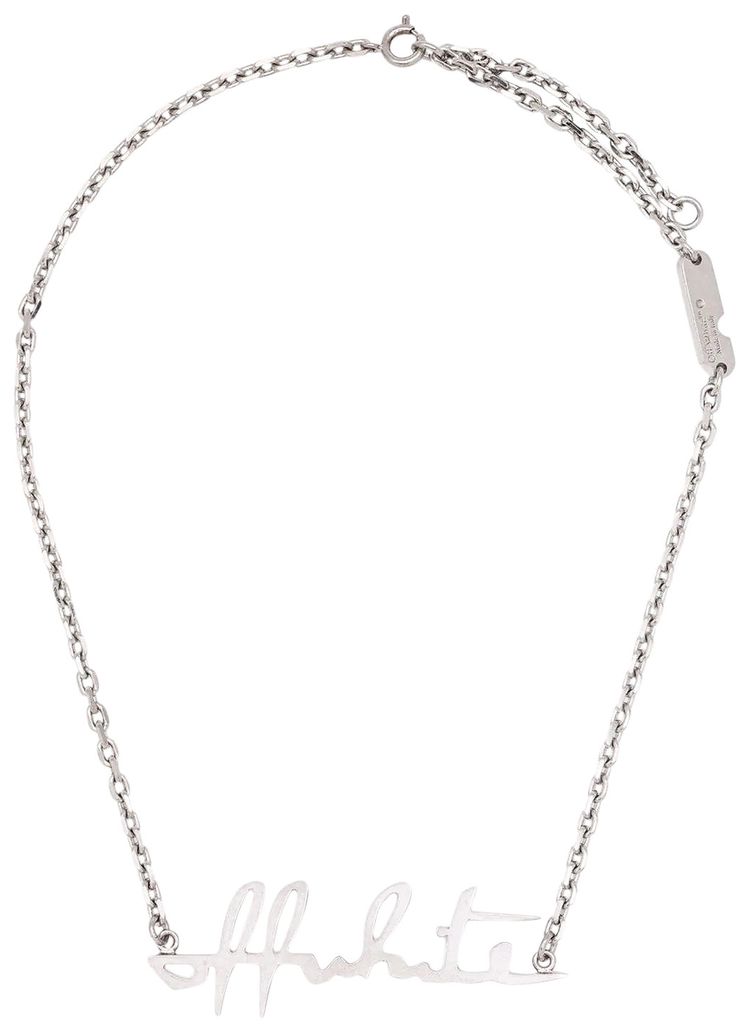 Off White Logo Necklace Silver
