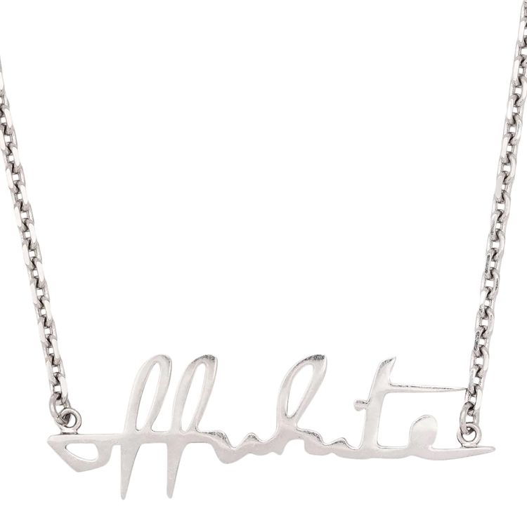 Off White Logo Necklace Silver