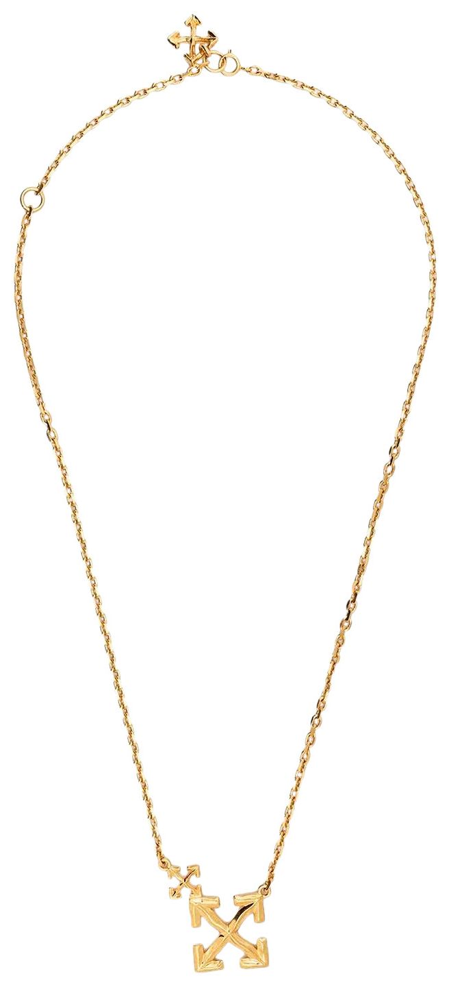 Off White Melted Arrow Necklace Gold