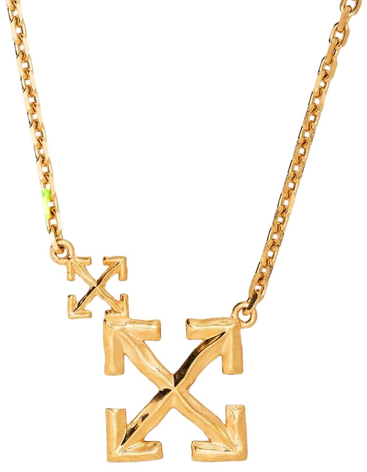 Off White Melted Arrow Necklace Gold