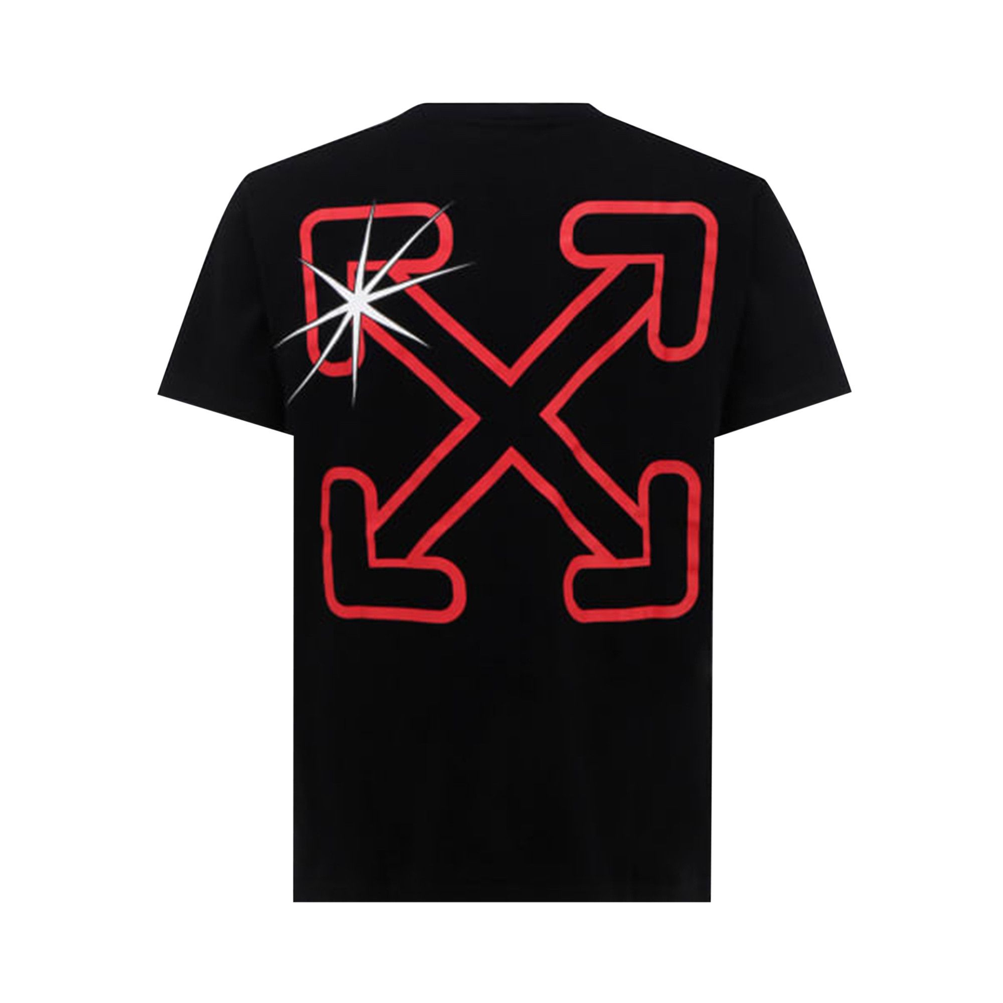 Buy Off White Starred Arrow Slim Tee Black Red OMAA027F21JER0081025 GOAT UK