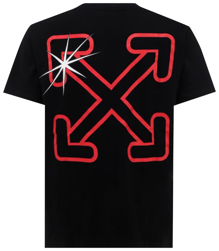 Off White Starred Arrow Slim Tee BlackRed