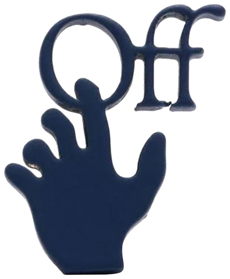 Off White Mini Hand Off Mono Earring Deep Blue