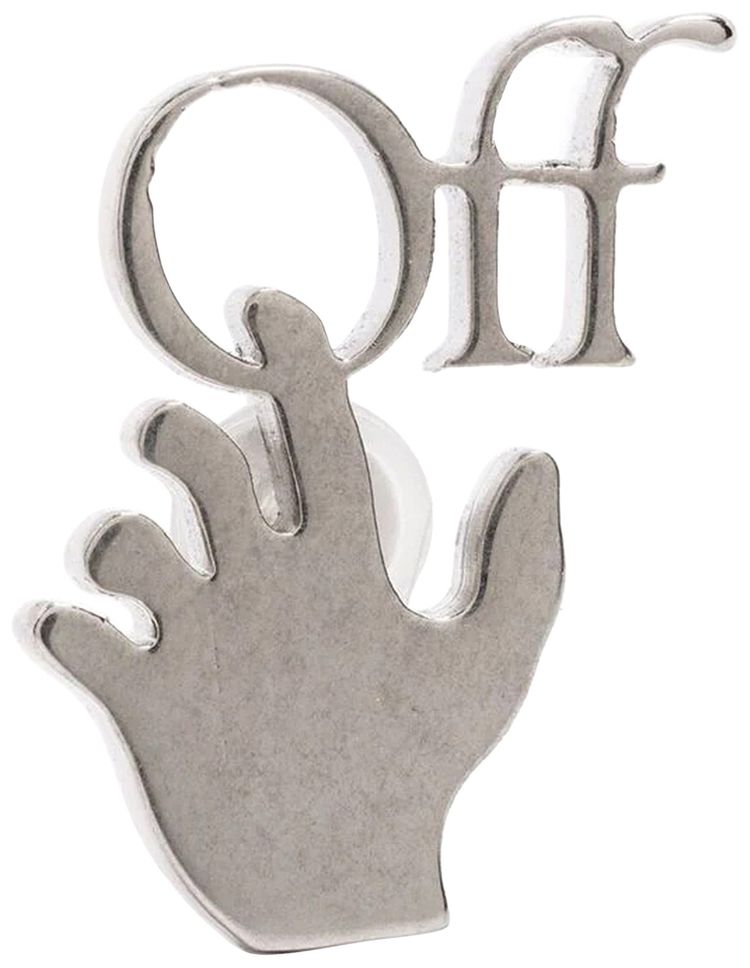 Off White Mini Hand Off Mono Earring Grey