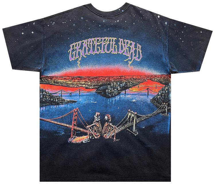 Vintage Grateful Dead San Francisco All Over Print Tee Faded Black