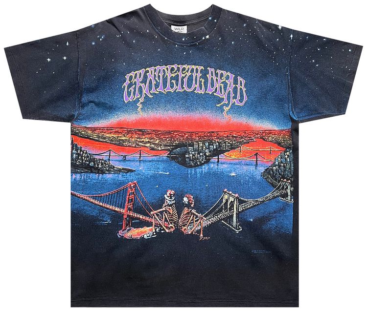 Vintage Grateful Dead San Francisco All Over Print Tee Faded Black