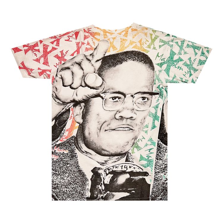 Vintage Malcolm X By Any Means Necessary All Over Print Tee White
