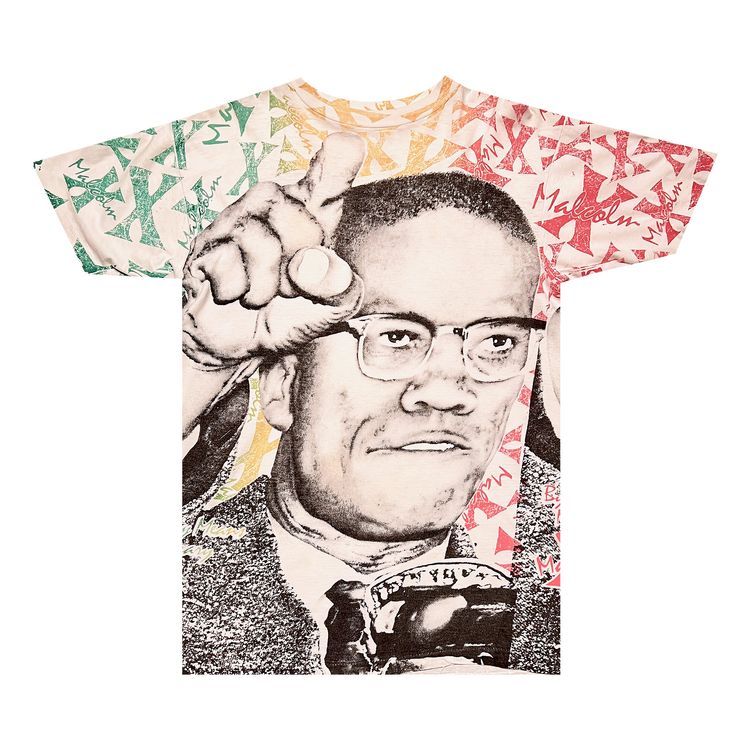 Vintage Malcolm X By Any Means Necessary All Over Print Tee White