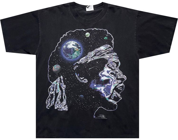 Vintage Jimi Hendrix 9 To The Universe Tee Faded Black