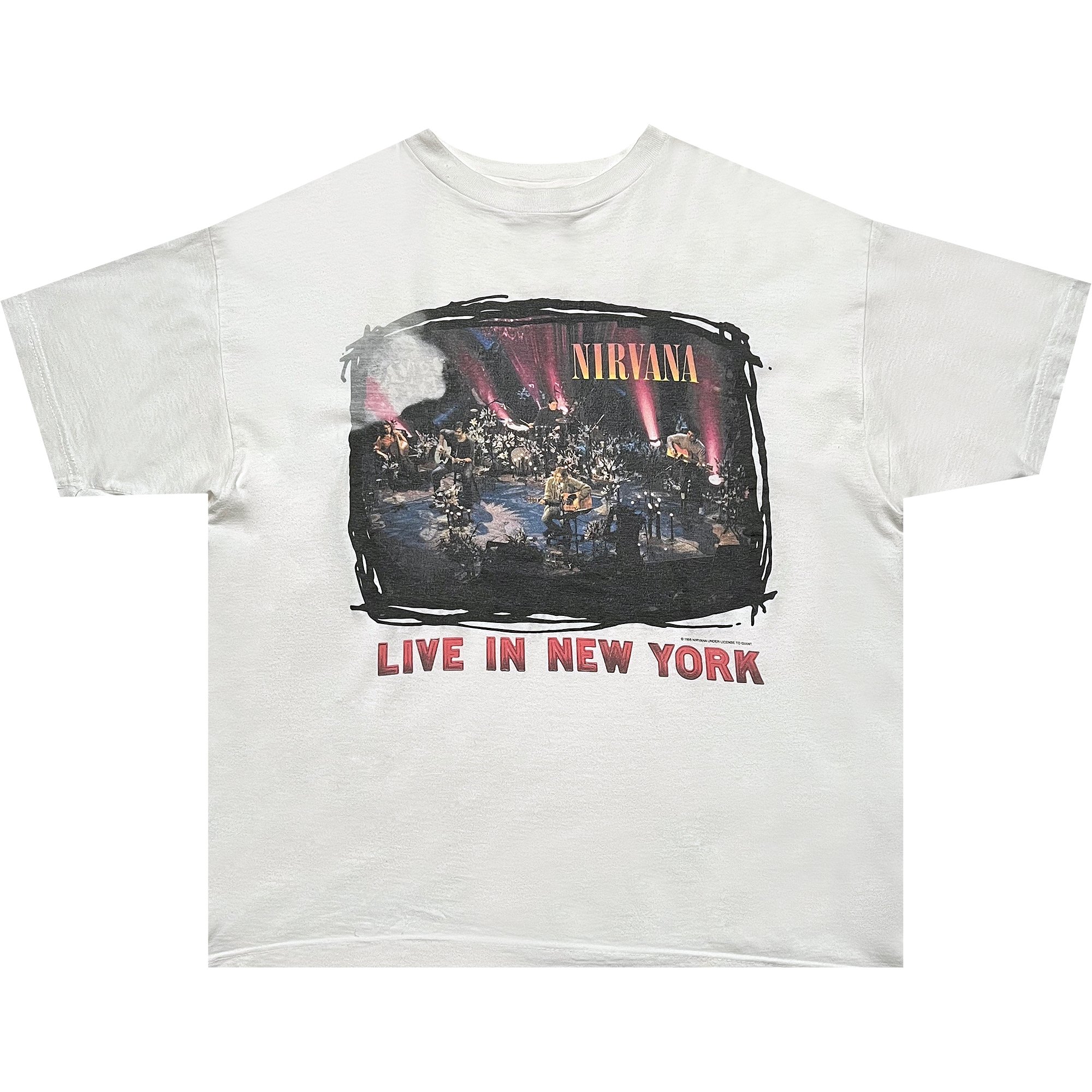 Pre-Owned Music Vintage 1995 Nirvana Live In New York Tee 'White