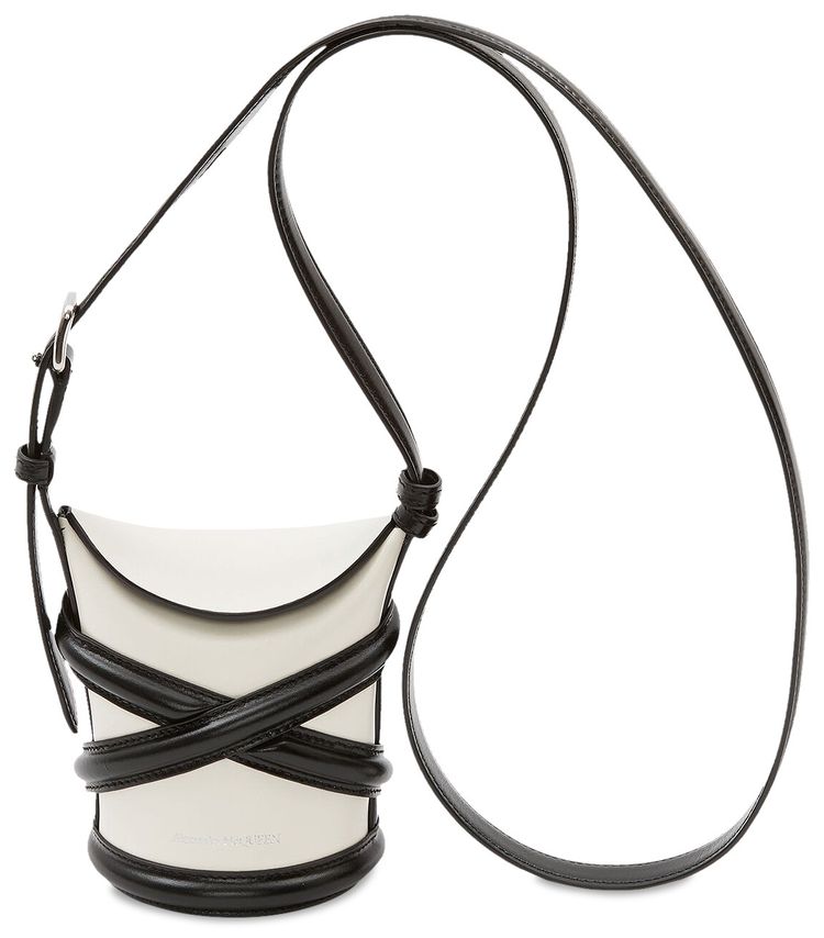 Alexander McQueen The Curve Mini Shoulder Bag IvoryBlack