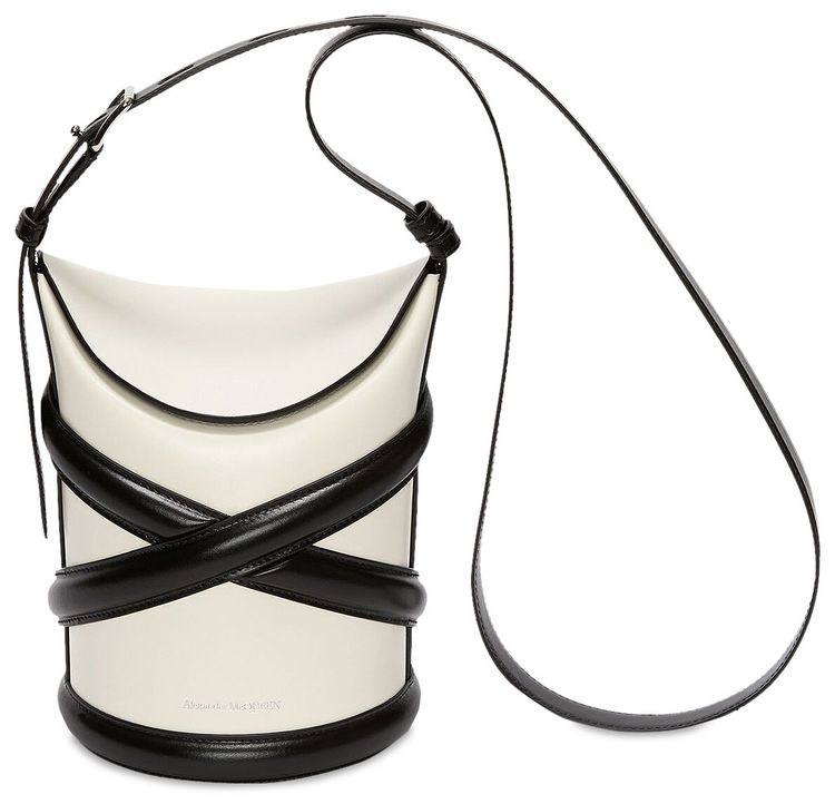 Alexander McQueen The Curve Shoulder Bag IvoryBlack