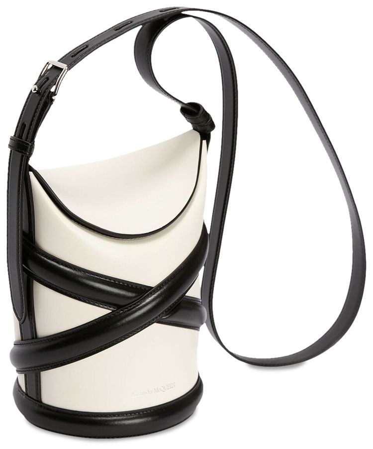 Alexander McQueen The Curve Shoulder Bag IvoryBlack