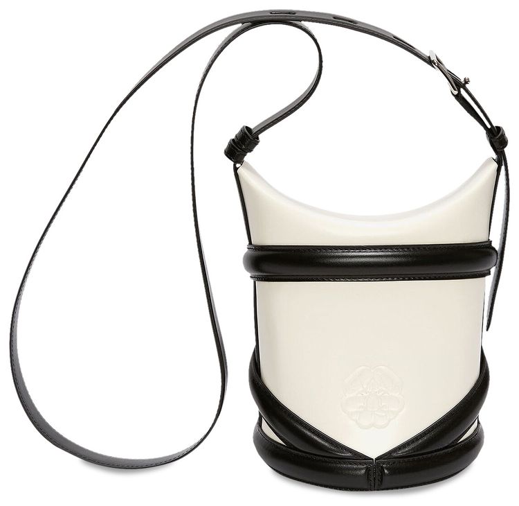 Alexander McQueen The Curve Shoulder Bag IvoryBlack