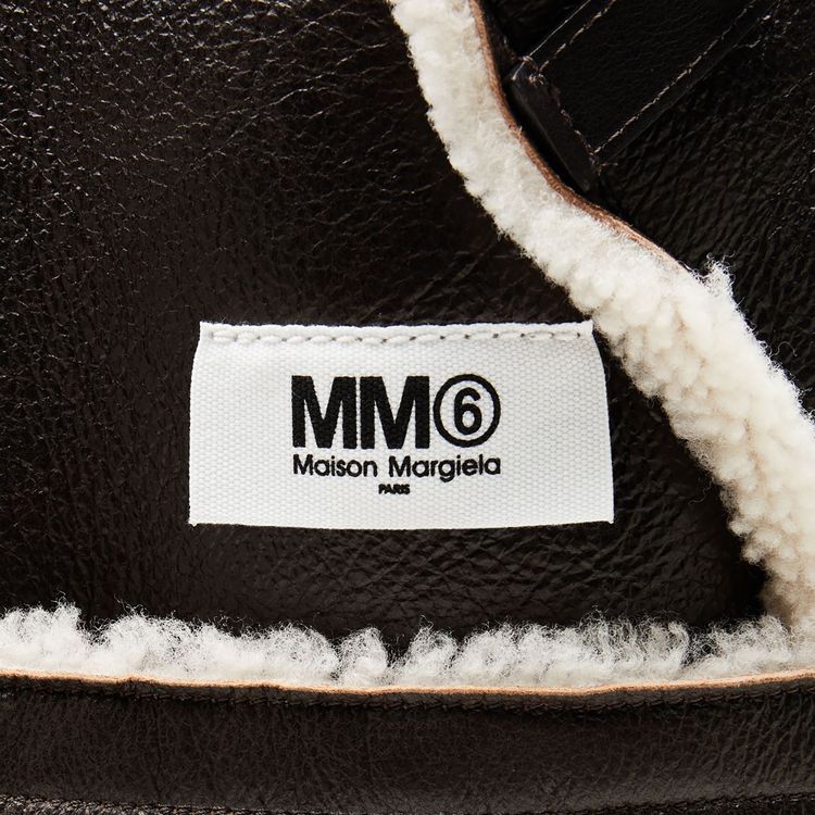 MM6 Maison Margiela Reversible Shearling Japanese Bag BeigeBrown