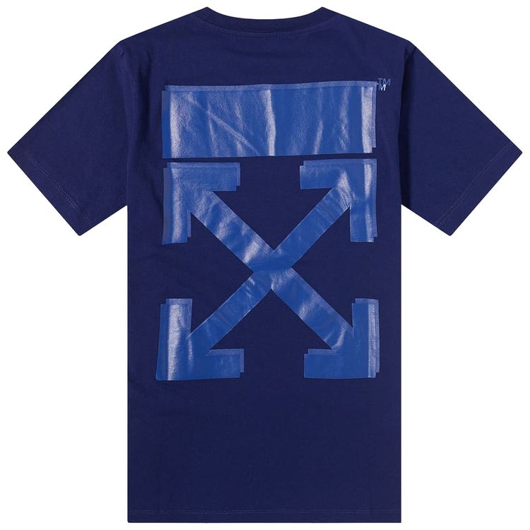 Off White Rubber Arrow Short Sleeve Slim Tee BlueBlue