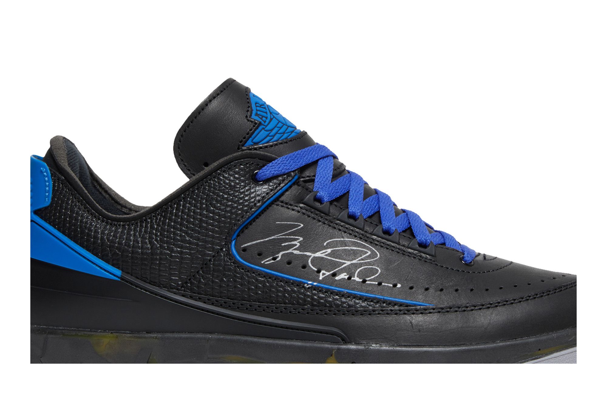 Black and blue jordan 2 top