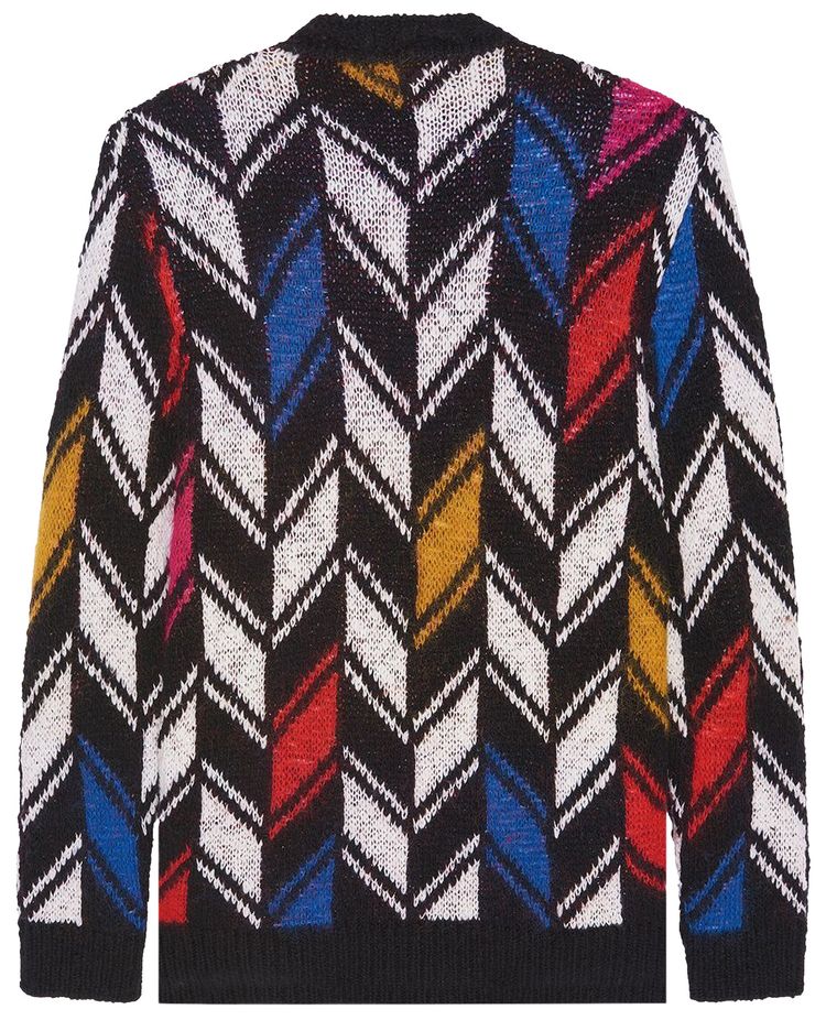 Saint Laurent Skate Jacquard Cardigan Multicolor