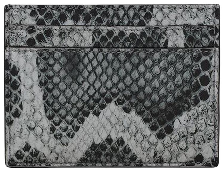Saint Laurent Python Credit Card Case Metallic Grey