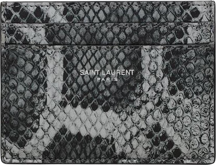 Saint Laurent Monogram Matelassé Fragments Card Holder - Grey - One Size