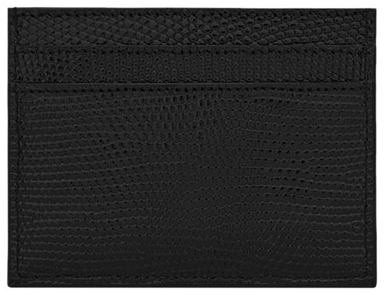 Saint Laurent Lizard Logo Credit Card Case Black