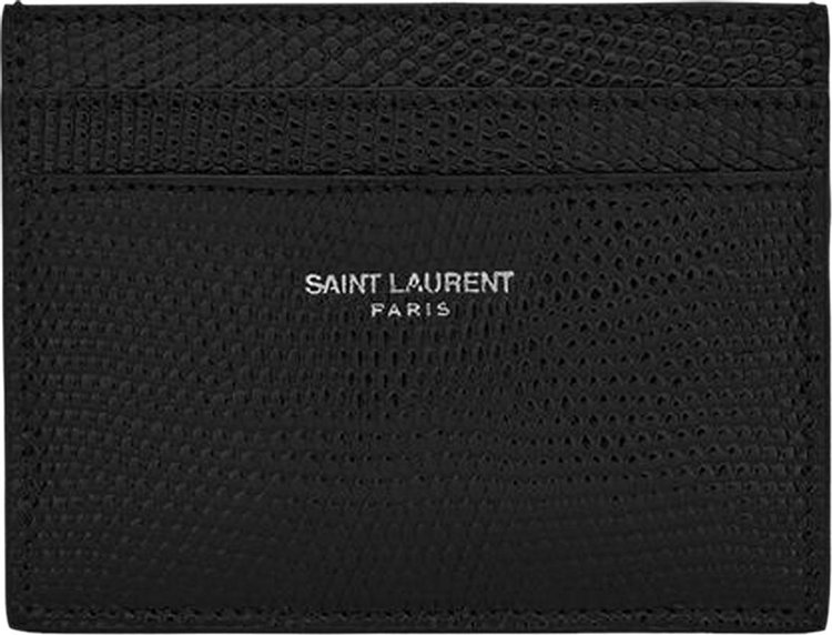Saint Laurent Lizard Logo Credit Card Case 'Black'