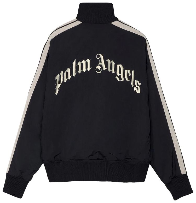 Palm Angels Curved Logo Track Jacket BlackWhite