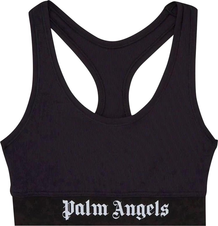 Palm Angels: Black Monogram Bra