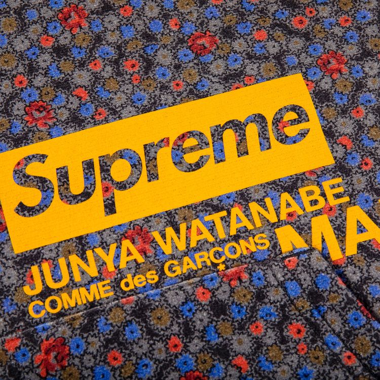 Supreme x Junya Watanabe x Comme des Garcons MAN Hooded Sweatshirt Black Flowers