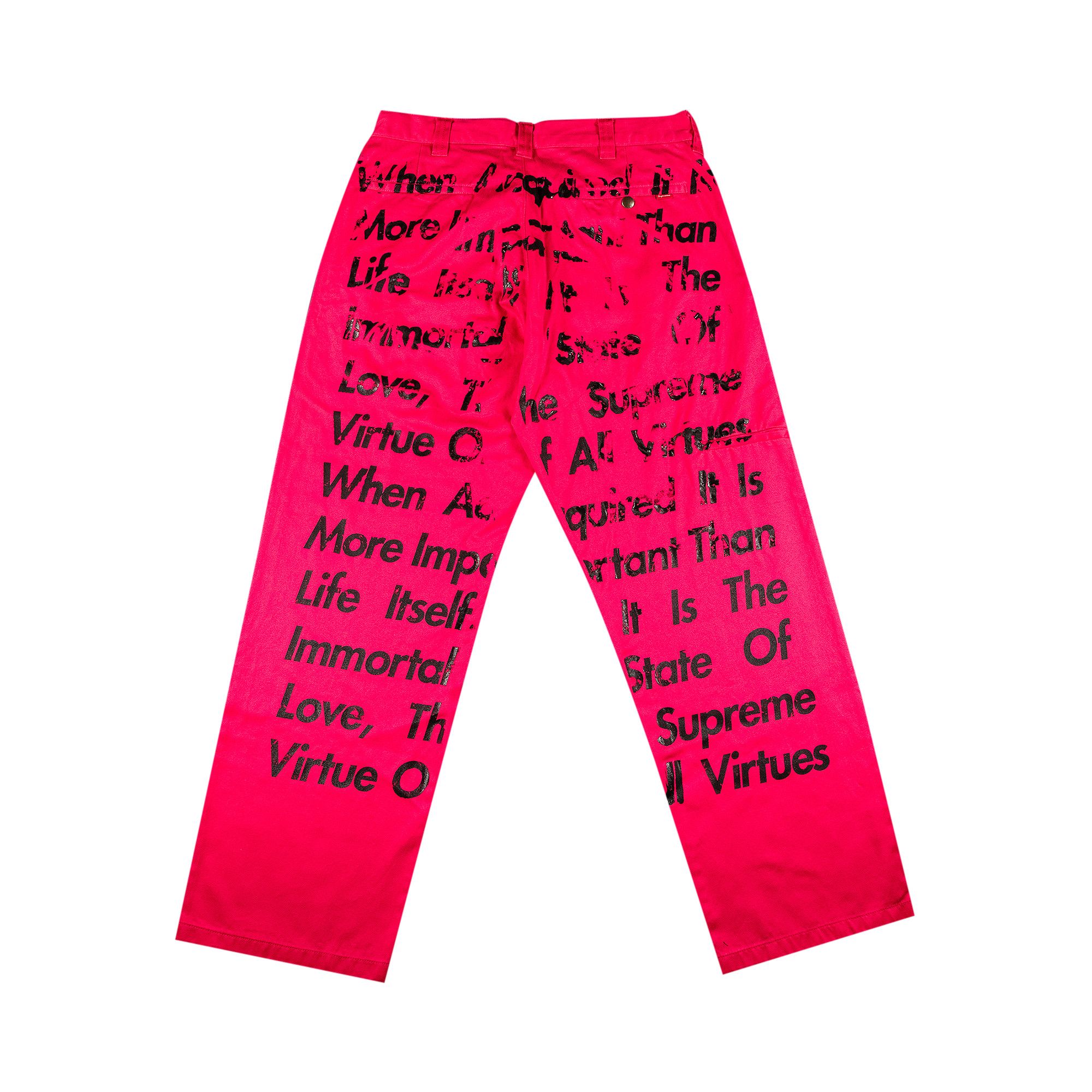Size 30 Supreme x Junya Watanabe x Comme des Garçons MAN Printed Work Pant  'Bright Pink'