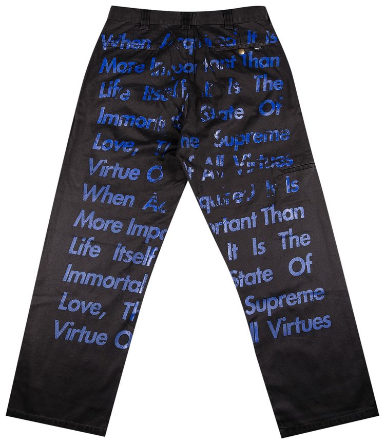 Supreme x Junya Watanabe x Comme des Garcons MAN Printed Work Pant Black
