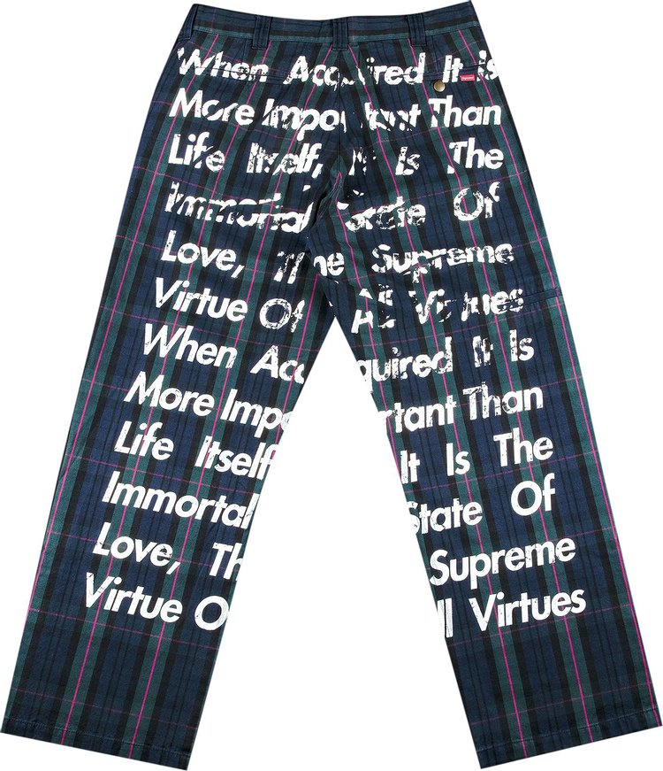 Supreme x Junya Watanabe x Comme des Garcons MAN Printed Work Pant Navy Plaid