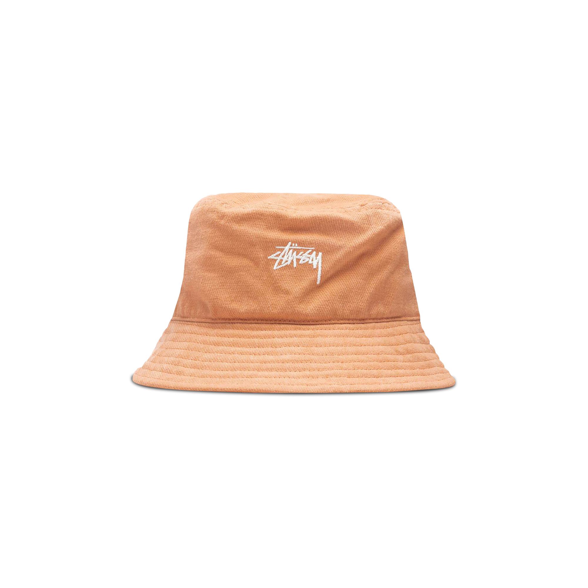 Orange stussy shop bucket hat