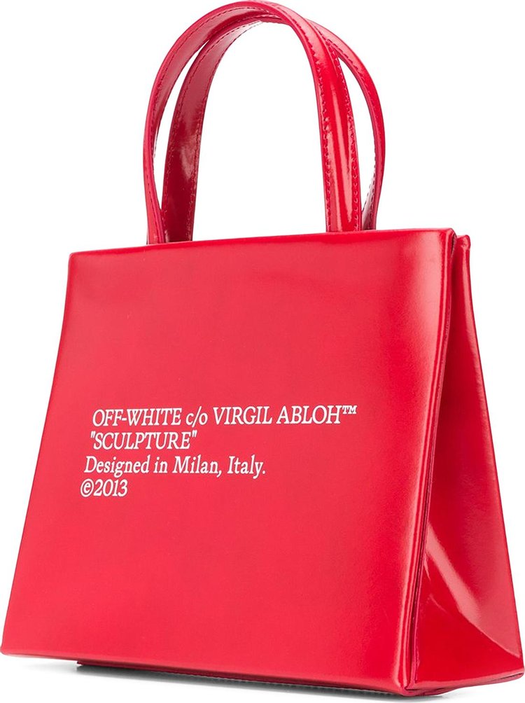 Off White Mini Logo Print Box Bag Red