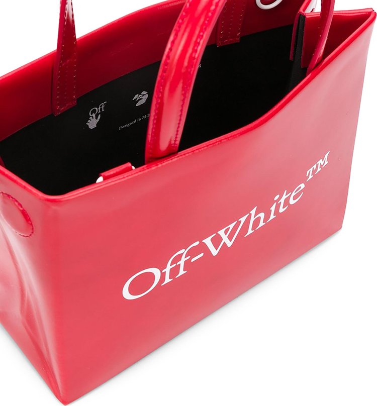 Off White Mini Logo Print Box Bag Red