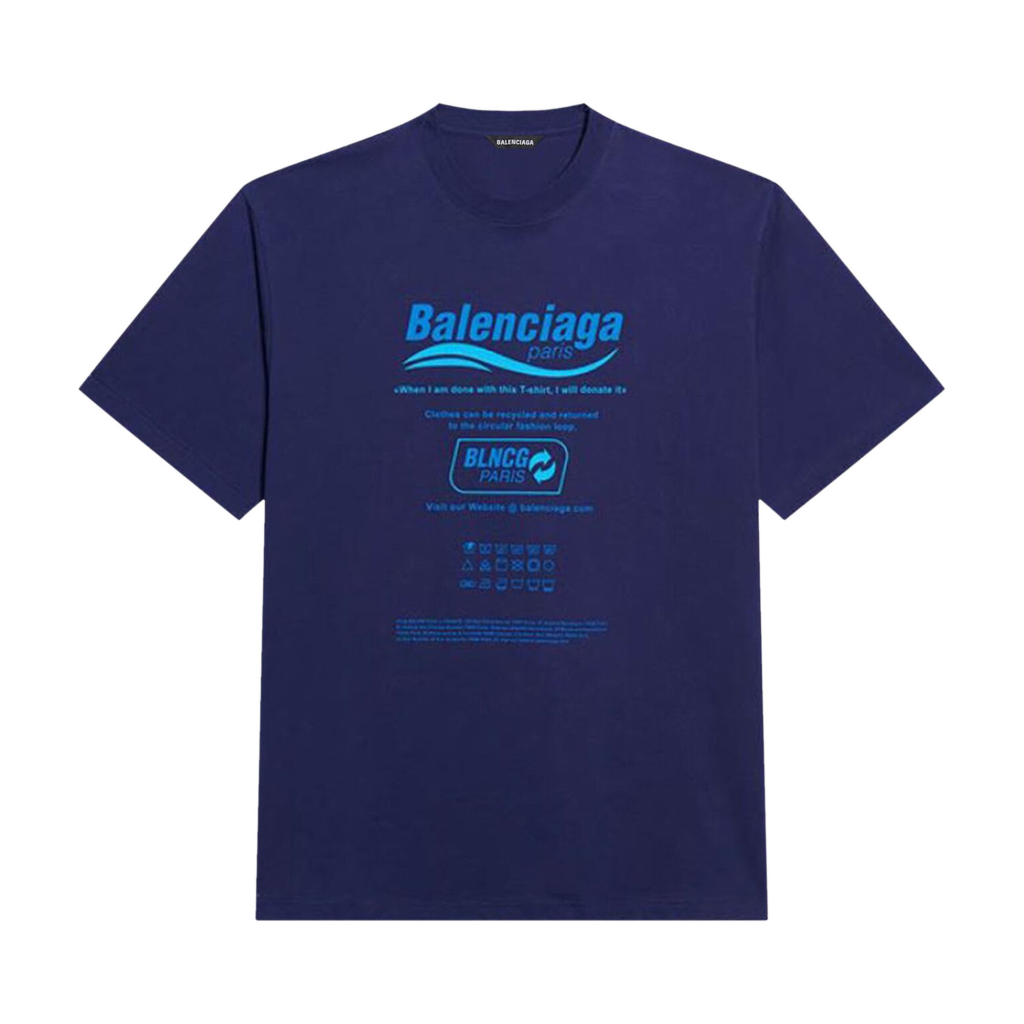 Tシャツ・カットソー BALENCIAGA 651795 Buy Balenciaga Boxy T-Shirt 'Blue' - 651795 TKVF8 3866 | GOAT MX