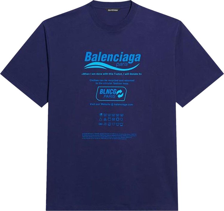 Balenciaga Boxy T-Shirt 'Blue'